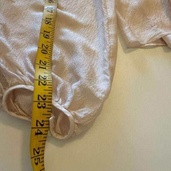 3.1 Phillip Lim Blush Silk & Lace Balloon Sleeve Top Sz 4 - Picture 12 of 15